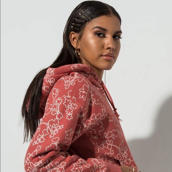 New Champion reverse weave floral print hoodie rare - Picture 2 of 9